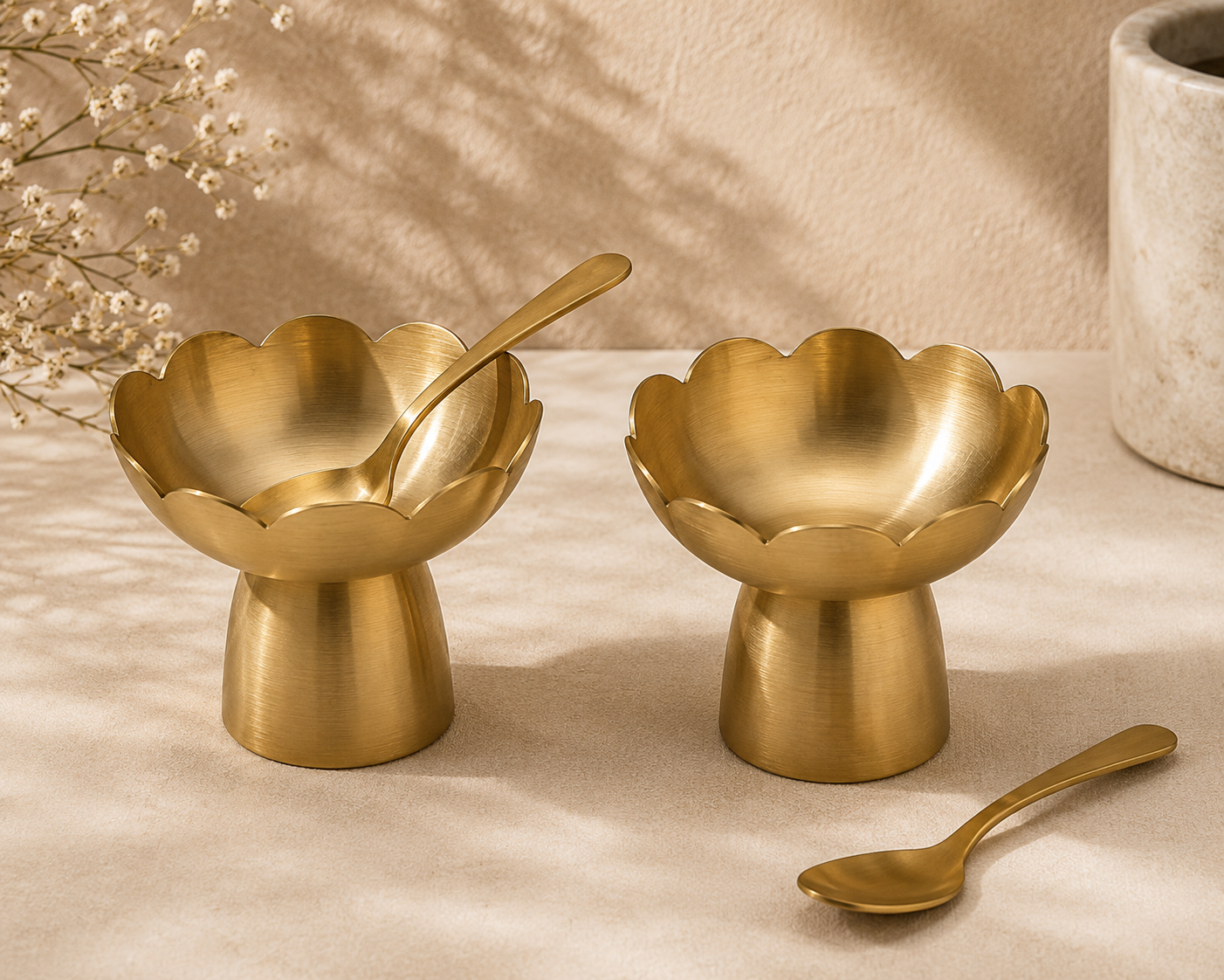 Bronze Flower Bowl Set