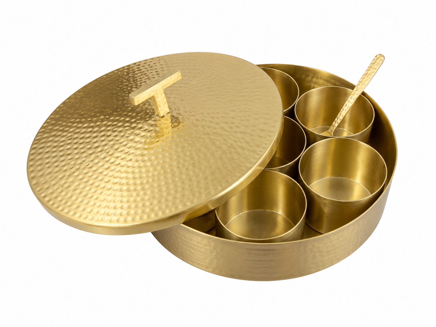 Hammered Brass Masala Box