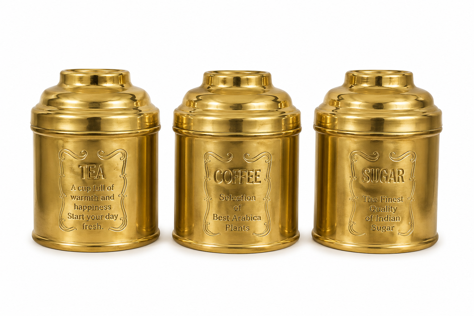 Brass Storage Canister Set (Set of 3)
