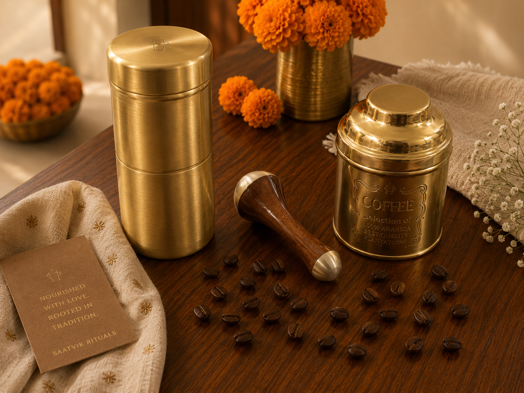 Brass Coffee & Kansa Wellness Set